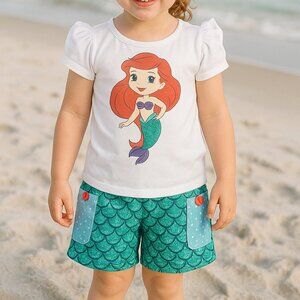 Mermaid Princess Pocket Short Set